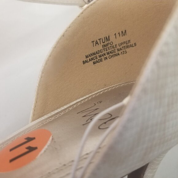 Impo Women 11M 3" High Heel Ankle Strap Open Toe Sandal Leopard Beige Ivory Shee - Picture 2 of 15